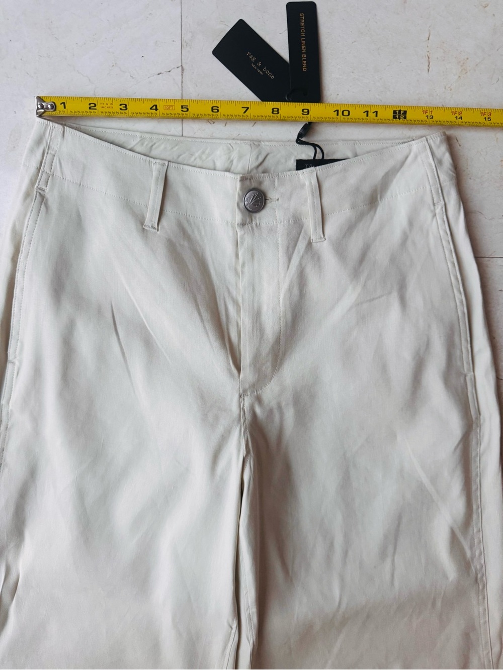 Rag & Bone Serena Linen Blend High Rise Tan Trouser Pants size 2 - Picture 7 of 10
